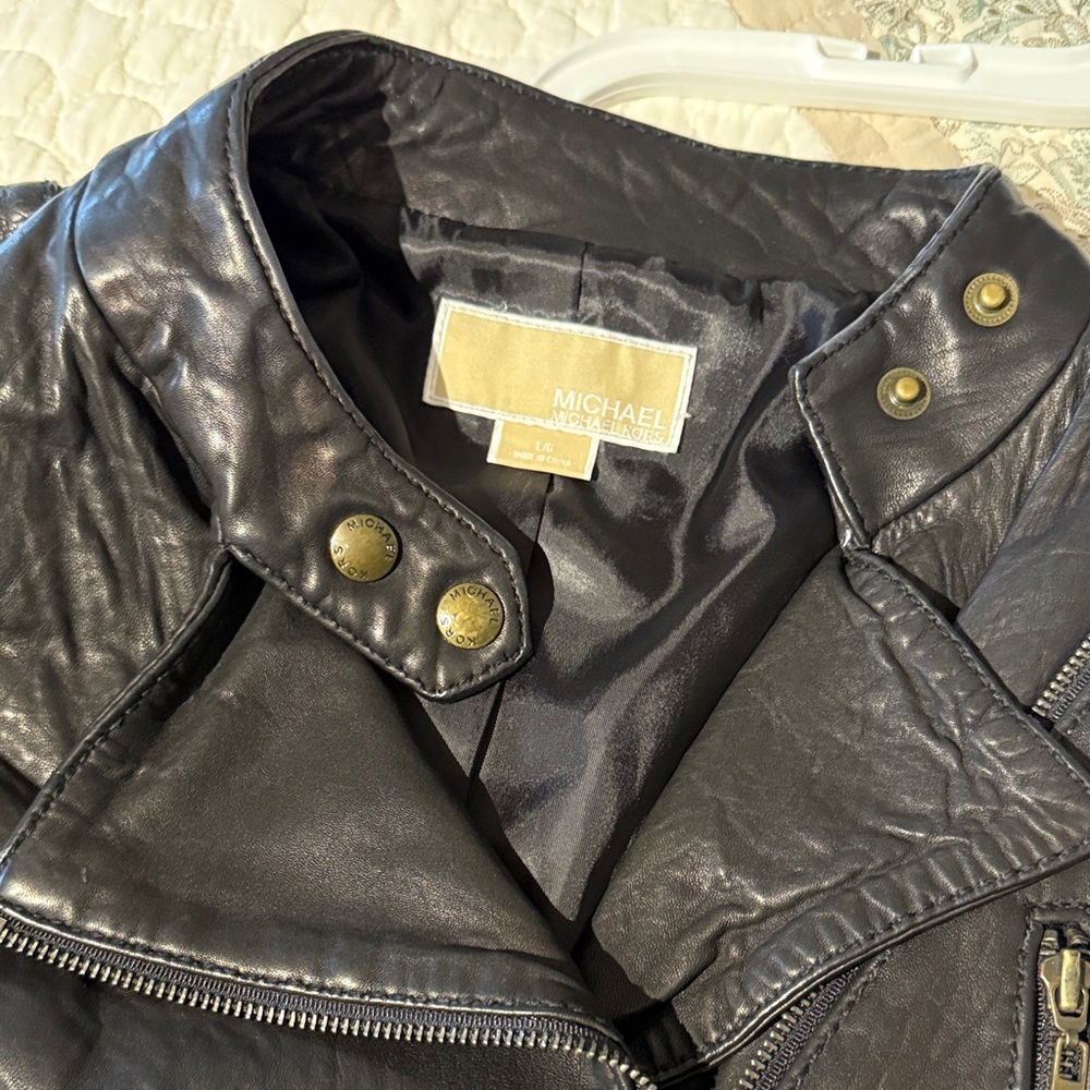 MICHAEL Michael Kors Black Leather Jacket - Picture 4 of 5